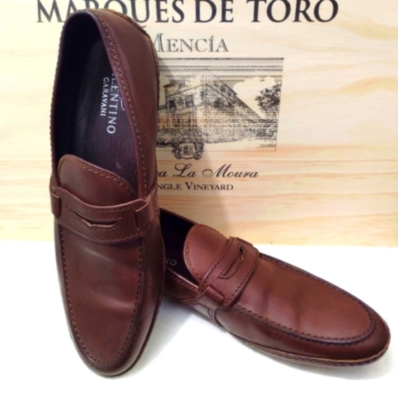 Valentino Garavani Shoes Italian Leather Loafers Brown Dust Bag Mens US 8 main image 16
